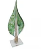Grandininis pjūklas Stiklinė dekoracija „Lapas“, 12×7×32.5 cm Žalias