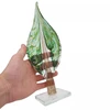 Grandininis pjūklas Stiklinė dekoracija „Lapas“, 12×7×32.5 cm Žalias