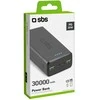 Fast charge power bank: 20,000 mAh, 2 USBs juodos spalvos