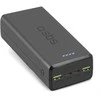 Fast charge power bank: 20,000 mAh, 2 USBs juodos spalvos
