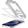 „Tech-Protect Quick Set+“ 2 grūdinto stiklo pakuotė, skirta „iPhone 12“ / „12 Pro“ - juodas