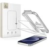 „Tech-Protect Quick Set+“ 2 grūdinto stiklo pakuotė, skirta „iPhone 12“ / „12 Pro“ - juodas