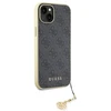 Guess GUHCP15MGF4GGR Apple iPhone 15 Plus / 14 Plus 6.7″ pilkas kietas dėklas 4G Charms Collection