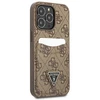 Dėklas GUESS GUHCP13LP4TPW IPHONE 13 PRO / 13 6.1 "BROWN / BROWN HARDCASE 4G TRIANGLE CARDSLOT LOGO