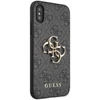 Guess GUHCPX4GMGGR Apple iPhone X/XS pilkas kietas dėklas 4G Big Metal Logo