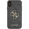 Guess GUHCPX4GMGGR Apple iPhone X/XS pilkas kietas dėklas 4G Big Metal Logo