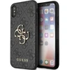 Guess GUHCPX4GMGGR Apple iPhone X/XS pilkas kietas dėklas 4G Big Metal Logo