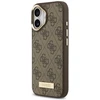 Guess 4G Logo Plate MagSafe dėklas skirtas Apple iPhone 17 rudos spalvos