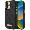 Guess GUHMP16SU4GPRK Apple iPhone 16 6.1″ juodos spalvos kietas dėklas 4G Logo Plate MagSafe