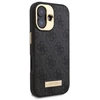 Guess GUHMP16SU4GPRK Apple iPhone 16 6.1″ juodos spalvos kietas dėklas 4G Logo Plate MagSafe