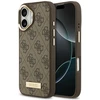 Guess 4G Logo Plate MagSafe dėklas skirtas Apple iPhone 17 rudos spalvos