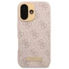 Guess GUHMP16SU4GPRP Apple iPhone 16 6.1″ rožinės spalvos kietas dėklas 4G Logo Plate MagSafe