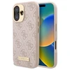 Guess GUHMP16SU4GPRP Apple iPhone 16 6.1″ rožinės spalvos kietas dėklas 4G Logo Plate MagSafe