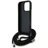 Dėklas Guess PU 4G Metal Logo Crossbody Strap dėkals tavo Apple iPhone 16 Pro Max juodos spalvos