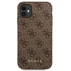 Guess GUHCN61G4GFBR Apple iPhone 11 6,1″ rudos spalvos kietas dėklas 4G Metal Gold Logo