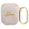 Guess 4G Script Metal Collection dėklas AirPods 1 / 2 - Rožinis