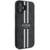 Guess GUHMP16SP4RPSK Apple iPhone 16 6.1″ juodos spalvos kietas dėklas 4G Printed Stripes MagSafe