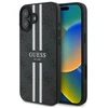 Guess GUHMP16SP4RPSK Apple iPhone 16 6.1″ juodos spalvos kietas dėklas 4G Printed Stripes MagSafe