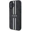 Guess GUHMP16SP4RPSK Apple iPhone 16 6.1″ juodos spalvos kietas dėklas 4G Printed Stripes MagSafe