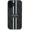 Guess GUHMP16SP4RPSK Apple iPhone 16 6.1″ juodos spalvos kietas dėklas 4G Printed Stripes MagSafe