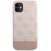 Guess GUHCN61G4GLPI Apple iPhone 11 6,1″/ Xr rožinės spalvos kietas dėklas 4G Stripe Collection