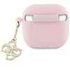 Guess AirPods 4 dėklas, silikoninis, 4G Charm - rožinis