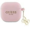 Guess AirPods 4 dėklas, silikoninis, 4G Charm - rožinis