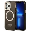 Guess GUHMP13LHTCMK Apple iPhone 13 Pro / 13 6,1″ juodos spalvos kietas dėklas Gold Outline Translucent MagSafe