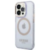 „Guess“ auksinis permatomas „MagSafe“ dėklas, skirtas „iPhone 14 Pro Max 6.7“ - Violetinė