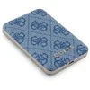 Guess Powerbank indukcinis 15W GUPB5FP4EMGB 5000mAh mėlynos spalvos 4G Leather Metal Logo MagSafe