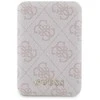 Guess Powerbank indukcinis 15W GUPB5FP4EMGP 5000mAh rožinės spalvos 4G Leather Metal Logo MagSafe
