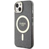 Guess GUHMP14SHCMCGK Apple iPhone 14 / 15 / 13 6.1″ juodos spalvos kietas dėklas Glitter Gold MagSafe