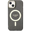 Guess GUHMP14SHCMCGK Apple iPhone 14 / 15 / 13 6.1″ juodos spalvos kietas dėklas Glitter Gold MagSafe
