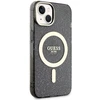 Guess GUHMP14SHCMCGK Apple iPhone 14 / 15 / 13 6.1″ juodos spalvos kietas dėklas Glitter Gold MagSafe