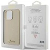 Guess blizgantis blizgus dėklas su užrašu iPhone 15 Pro Max - Auksinis