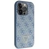 Guess Crossbody 4G metalinis dėklas su logotipu iPhone 15 Pro - mėlynas