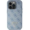 Guess Crossbody 4G metalinis dėklas su logotipu iPhone 15 Pro - mėlynas