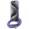 Guess GUHMP16LHCTSGNSU Apple iPhone 16 Pro 6.3″ violetinės spalvos kietas dėklas Crossbody Cord Script MagSafe
