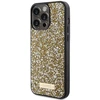 Guess GUHCP15XPFGSBSD Apple iPhone 15 Pro Max 6.7″ yellow kietas dėklas Rhinestone Metal Logo
