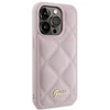 Dėklas GUESS GUHCP15LPSQSQSP IPHONE 15 PRO 6.1 "Rožinis/Rožinis HARDCASE QUILTED METAL LOGO