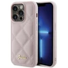 Dėklas GUESS GUHCP15LPSQSQSP IPHONE 15 PRO 6.1 "Rožinis/Rožinis HARDCASE QUILTED METAL LOGO
