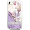 „Guess“ dėklas su skystais blizgučiais ir gėlių raštais, skirtas iPhone SE 2022 / SE 2020 / 7 / 8 - violetinė