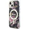 Guess GUHMP14SHCFWSK Apple iPhone 14 / 15 / 13 6.1″ juodos spalvos kietas dėklas Flower MagSafe