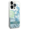 Guess GUHCP14XLFLSN Apple iPhone 14 Pro Max 6,7″ žalias kietas dėklas Flower Liquid Glitter