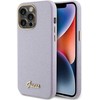 Apple iPhone 15 Pro Max Guess dėklas Glitter Glossy Script (GUHCP15XPGMCSL) violetinės spalvos