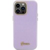 Apple iPhone 15 Pro Max Guess dėklas Glitter Glossy Script (GUHCP15XPGMCSL) violetinės spalvos