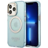 Guess GUHMP13LHTCMB Apple iPhone 13 Pro / 13 6,1″ mėlynas kietas dėklas Gold Outline Translucent MagSafe