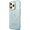 Guess GUHMP13LHTCMB Apple iPhone 13 Pro / 13 6,1″ mėlynas kietas dėklas Gold Outline Translucent MagSafe