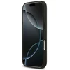 Guess Grained Flowers Classic Logo MagSafe dėklas skirtas Apple iPhone 17 Pro juodos spalvos