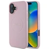Guess GUHMP16MPGHSMMP Apple iPhone 16 Plus 6.7″ rožinės spalvos kietas dėklas Grained Ring MagSafe